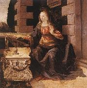 LEONARDO da Vinci The Annunciation oil